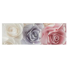 Pastel Rose Flower Blue Pink White Banner And Sign 6  X 2  by Cemarart