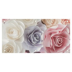 Pastel Rose Flower Blue Pink White Banner And Sign 6  X 3  by Cemarart