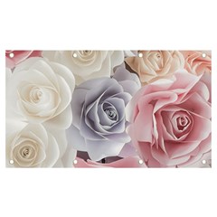 Pastel Rose Flower Blue Pink White Banner And Sign 7  X 4  by Cemarart