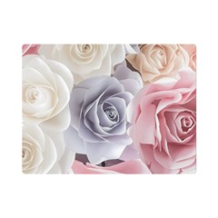 Pastel Rose Flower Blue Pink White Premium Plush Fleece Blanket (mini) by Cemarart