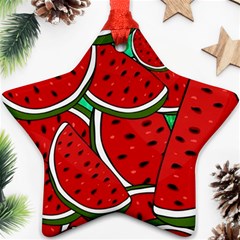 Summer Watermelon Fruit Ornament (star) by Cemarart