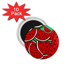 Summer Watermelon Fruit 1 75  Magnets (10 Pack)  by Cemarart