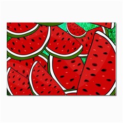 Summer Watermelon Fruit Postcard 4 x 6  (pkg Of 10) by Cemarart