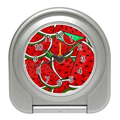 Summer Watermelon Fruit Travel Alarm Clock by Cemarart