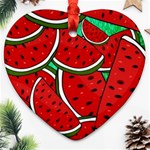 Summer Watermelon Fruit Heart Ornament (Two Sides) Front