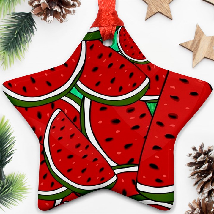 Summer Watermelon Fruit Star Ornament (Two Sides)