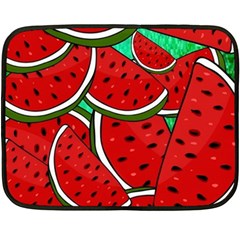 Summer Watermelon Fruit Fleece Blanket (mini) by Cemarart