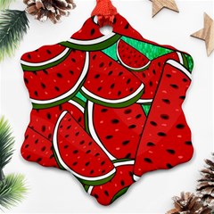 Summer Watermelon Fruit Ornament (snowflake) by Cemarart