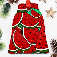 Summer Watermelon Fruit Bell Ornament (two Sides) by Cemarart