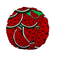 Summer Watermelon Fruit Standard 15  Premium Round Cushions by Cemarart