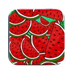 Summer Watermelon Fruit Square Metal Box (Black) Front