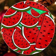 Summer Watermelon Fruit Uv Print Acrylic Ornament Round by Cemarart