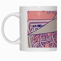 Ramen Kawaii Aesthetic Pink White Mug by Cemarart