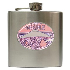 Ramen Kawaii Aesthetic Pink Hip Flask (6 Oz) by Cemarart