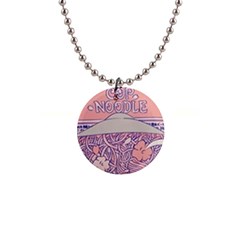 Ramen Kawaii Aesthetic Pink 1  Button Necklace by Cemarart