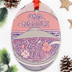 Ramen Kawaii Aesthetic Pink Oval Ornament (two Sides) by Cemarart