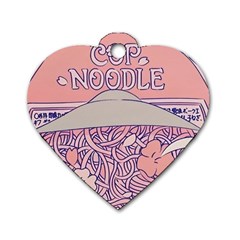 Ramen Kawaii Aesthetic Pink Dog Tag Heart (one Side) by Cemarart