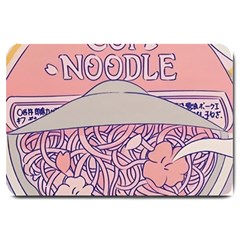 Ramen Kawaii Aesthetic Pink Large Doormat by Cemarart