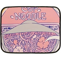 Ramen Kawaii Aesthetic Pink Fleece Blanket (mini) by Cemarart