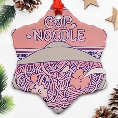 Ramen Kawaii Aesthetic Pink Ornament (snowflake) by Cemarart