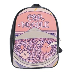 Ramen Kawaii Aesthetic Pink School Bag (xl) by Cemarart