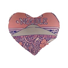 Ramen Kawaii Aesthetic Pink Standard 16  Premium Heart Shape Cushions by Cemarart