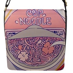 Ramen Kawaii Aesthetic Pink Flap Closure Messenger Bag (s) by Cemarart