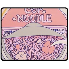 Ramen Kawaii Aesthetic Pink Two Sides Fleece Blanket (medium) by Cemarart