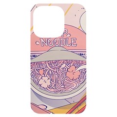 Ramen Kawaii Aesthetic Pink Iphone 14 Pro Black Uv Print Case by Cemarart