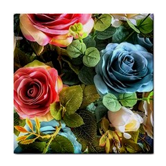 Flower Roses Tile Coaster by Cemarart