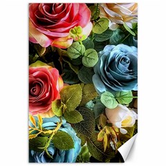 Flower Roses Canvas 12  X 18  by Cemarart