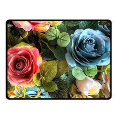 Flower Roses Two Sides Fleece Blanket (small)