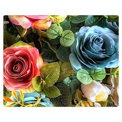 Flower Roses Two Sides Premium Plush Fleece Blanket (medium) by Cemarart