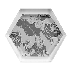 Flower Roses Hexagon Wood Jewelry Box by Cemarart