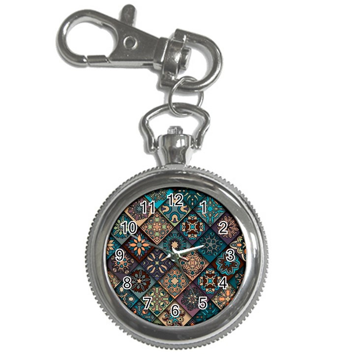 Flower Texture Background Colorful Pattern Key Chain Watches