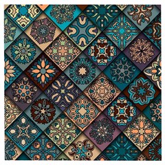 Flower Texture Background Colorful Pattern Wooden Puzzle Square by Cemarart