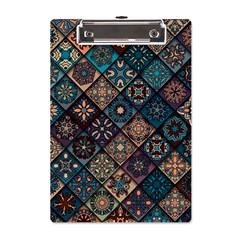 Flower Texture Background Colorful Pattern A5 Acrylic Clipboard by Cemarart