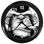 Png houed Wall Clock (Black) Front