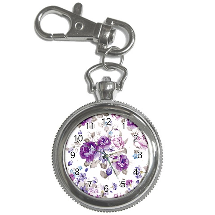 Flower-floral-design-paper-pattern-purple-watercolor-flowers-vector-material-90d2d381fc90ea7e9bf8355 Key Chain Watches