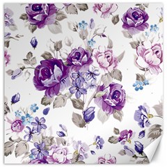 Flower-floral-design-paper-pattern-purple-watercolor-flowers-vector-material-90d2d381fc90ea7e9bf8355 Canvas 16  X 16  by saad11