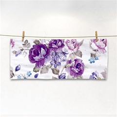 Flower-floral-design-paper-pattern-purple-watercolor-flowers-vector-material-90d2d381fc90ea7e9bf8355 Hand Towel by saad11