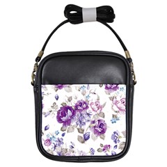 Flower-floral-design-paper-pattern-purple-watercolor-flowers-vector-material-90d2d381fc90ea7e9bf8355 Girls Sling Bag by saad11