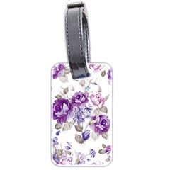 Flower-floral-design-paper-pattern-purple-watercolor-flowers-vector-material-90d2d381fc90ea7e9bf8355 Luggage Tag (two Sides) by saad11