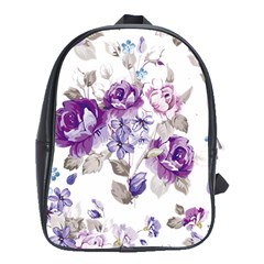 Flower-floral-design-paper-pattern-purple-watercolor-flowers-vector-material-90d2d381fc90ea7e9bf8355 School Bag (xl) by saad11