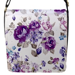 Flower-floral-design-paper-pattern-purple-watercolor-flowers-vector-material-90d2d381fc90ea7e9bf8355 Flap Closure Messenger Bag (s) by saad11