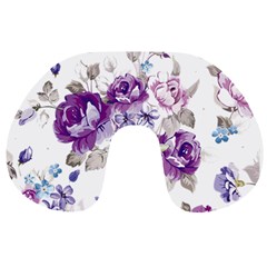 Flower-floral-design-paper-pattern-purple-watercolor-flowers-vector-material-90d2d381fc90ea7e9bf8355 Travel Neck Pillow by saad11