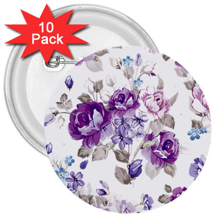 Flower-floral-design-paper-pattern-purple-watercolor-flowers-vector-material-90d2d381fc90ea7e9bf8355 3  Buttons (10 pack) 