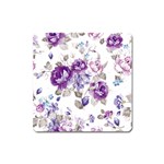 Flower-floral-design-paper-pattern-purple-watercolor-flowers-vector-material-90d2d381fc90ea7e9bf8355 Square Magnet Front