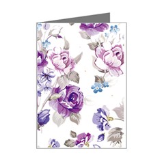 Flower-floral-design-paper-pattern-purple-watercolor-flowers-vector-material-90d2d381fc90ea7e9bf8355 Mini Greeting Card by saad11