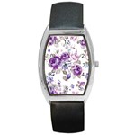 Flower-floral-design-paper-pattern-purple-watercolor-flowers-vector-material-90d2d381fc90ea7e9bf8355 Barrel Style Metal Watch Front